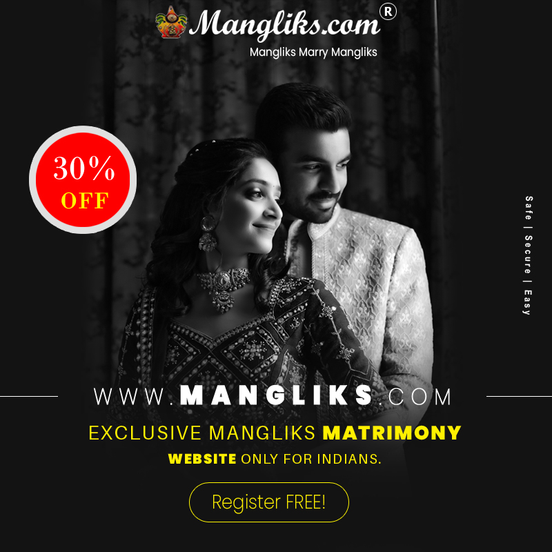 Exclusive Mangliks Matrimony Website Only For Indians.
